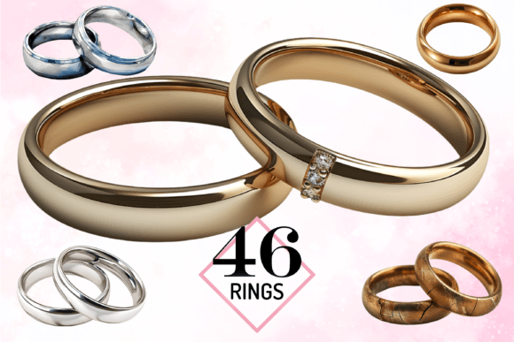 46 Wedding Rings PNGs: Instant Download for Designers