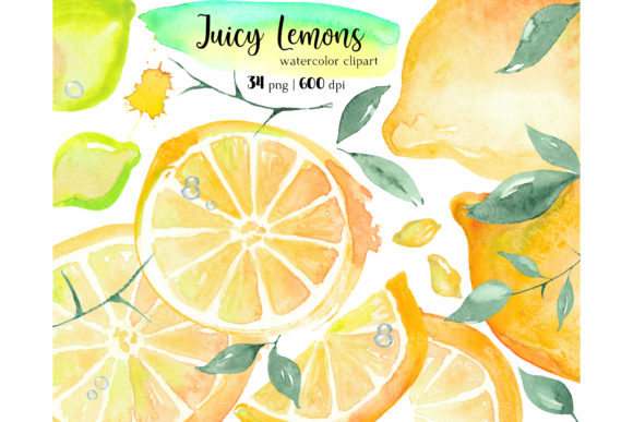 Brighten Your Projects with Watercolor Lemon Clipart