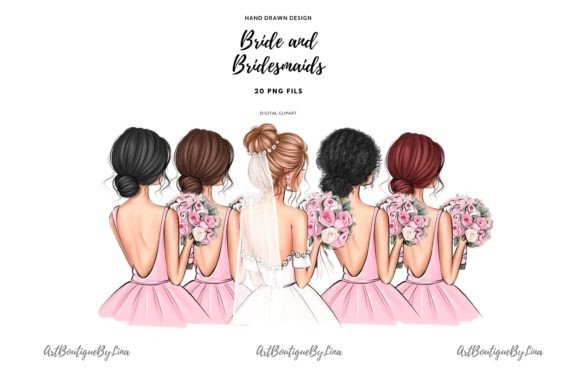 Celebrate Your Big Day: Designing with a Bridal Party Clipart Set