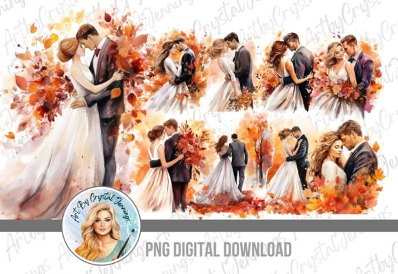 Charming Fall Wedding Graphics for Your Craft Projects