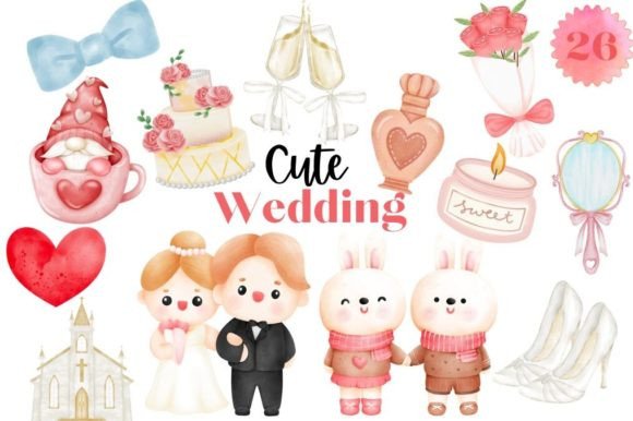 Charming Watercolor Elements for Your Wedding Designs