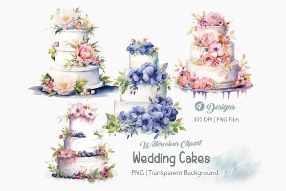 Elegant Wedding Cakes Clipart for Creative Projects