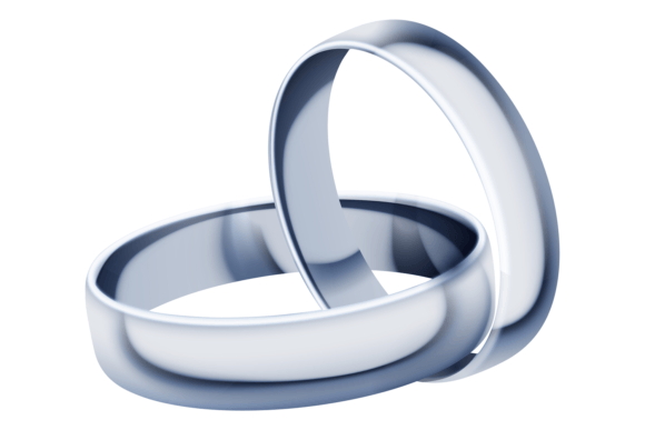 Silver Wedding Rings Pair Realistic Meta: Design Assets for Real Impact