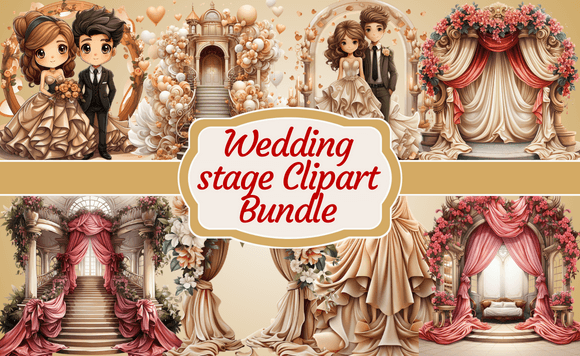 Stunning Wedding Stage Clipart for Print & Digital Projects