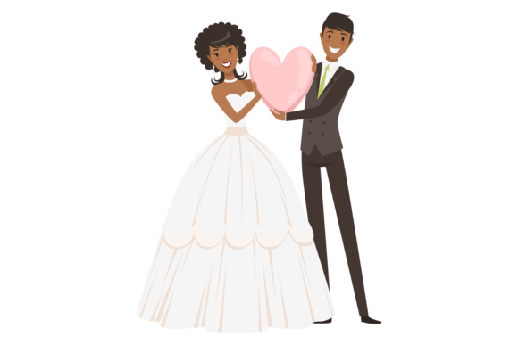 The Sweetest Symbol for Wedding Design: Bride and Groom Hold Heart