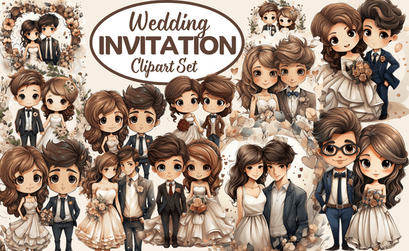 Wedding Invitation Clipart Set: Your Design Toolkit